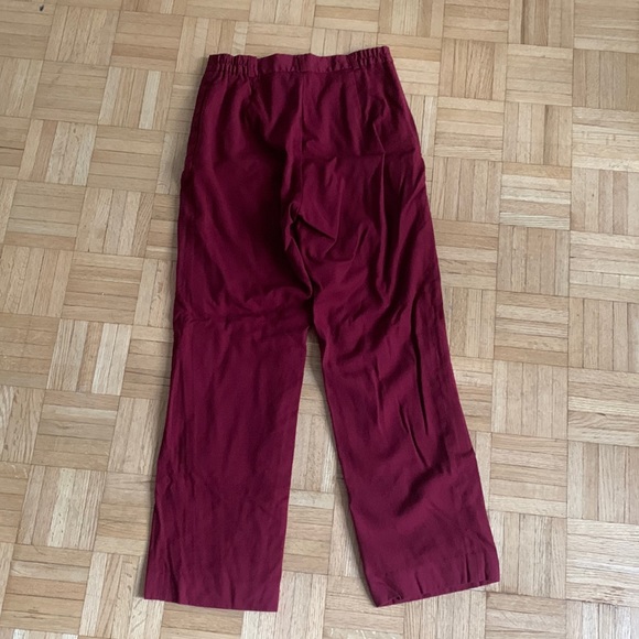 Wine Red Straight Leg Pants - Picture 5 of 13